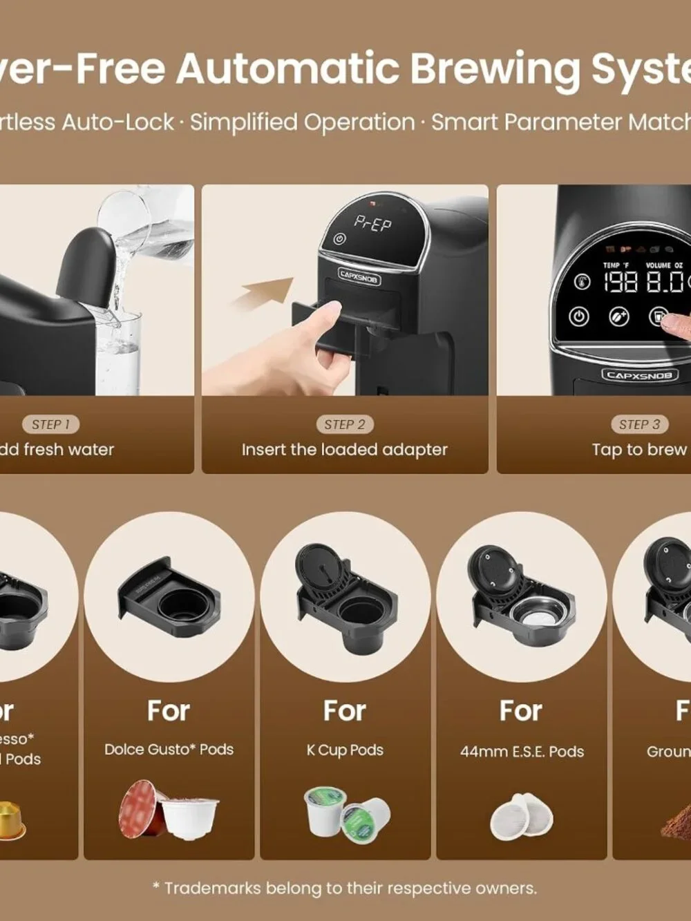 Magician2 Mini 5-in-1 Coffee Maker & Machine for Pods & Grounds, LED Touch